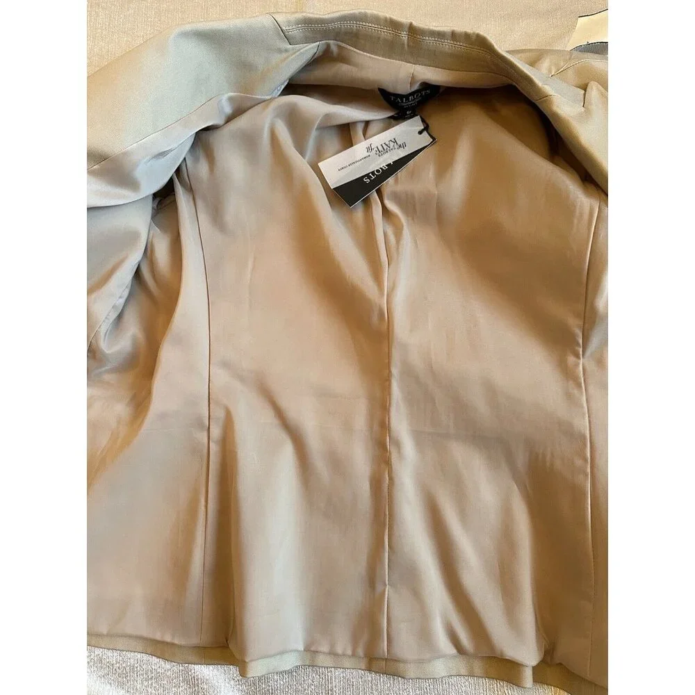 NWT Talbots Khaki Brown All‎ Season Blazer Jacket The Kate Fit Curvy Sz 6P